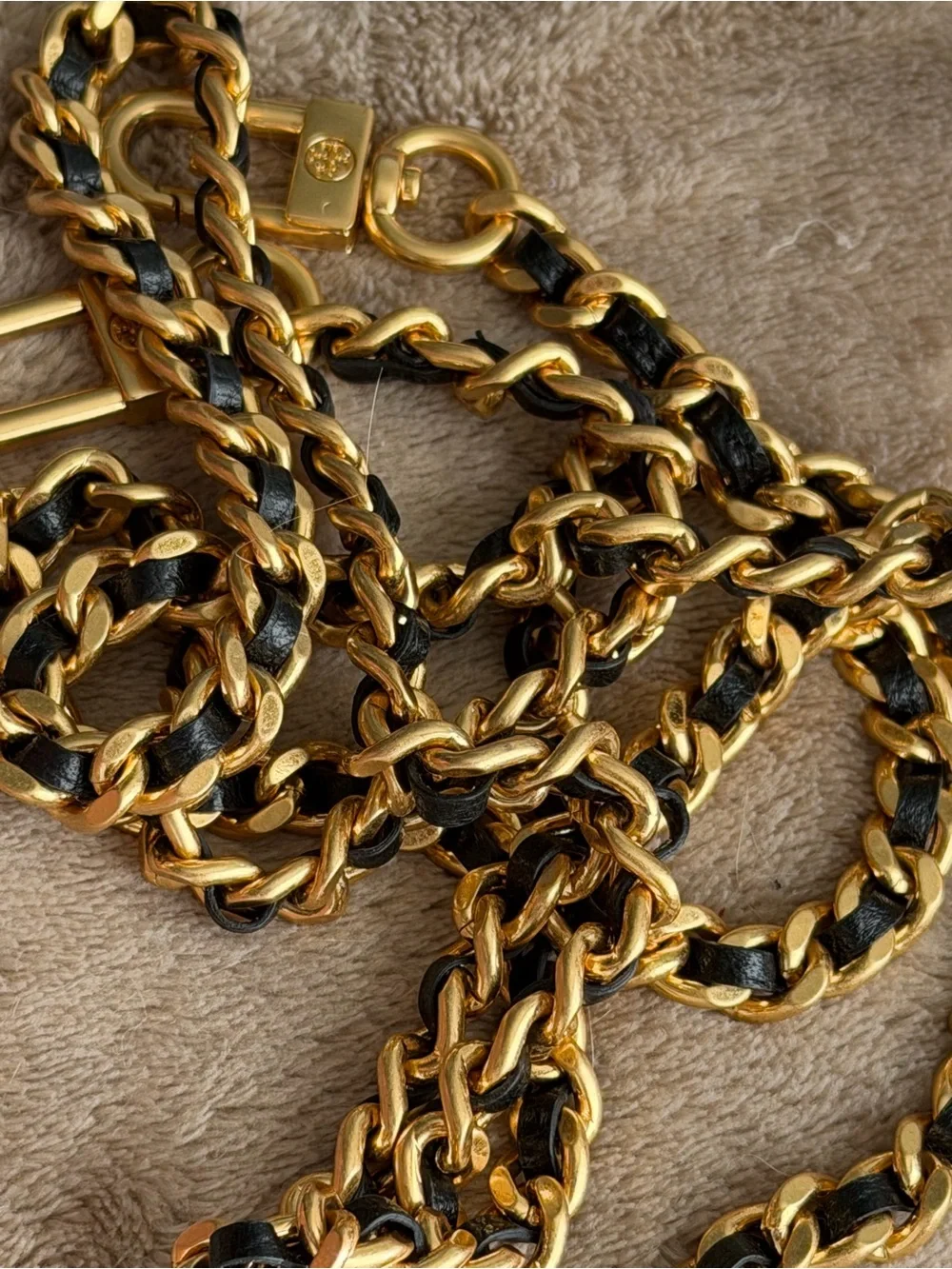 Tory Burch Gold and Black chain crossbody strap replacement